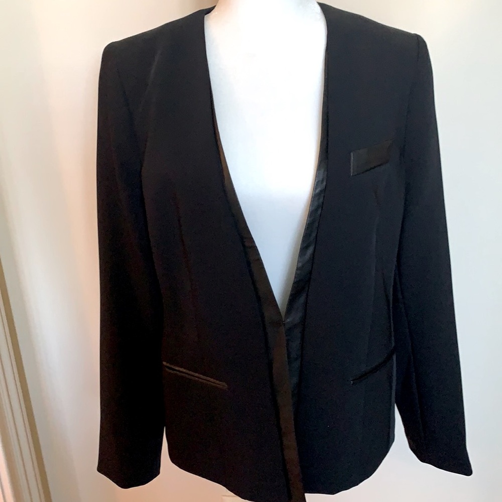 Blazer with Vegan Leather Details